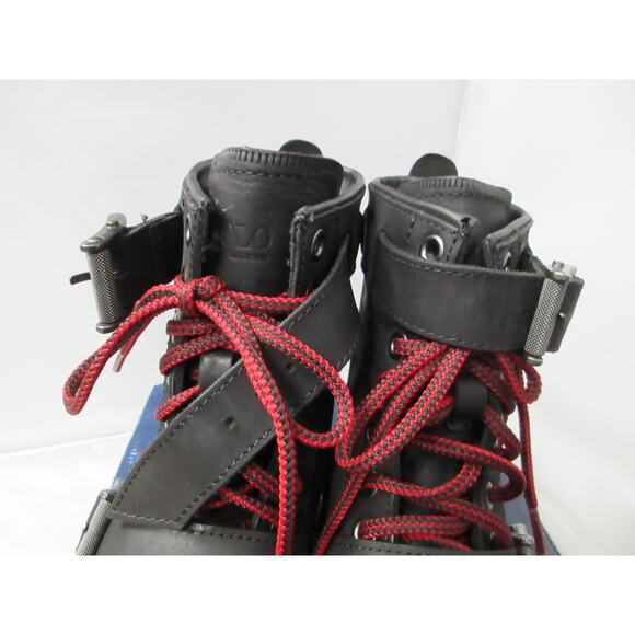 Polo Ralph Lauren Maurice Boots Mens Size 7 Black Leather Buckle Combat Moto main image 11